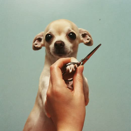 A dog's paw having its nails clipped